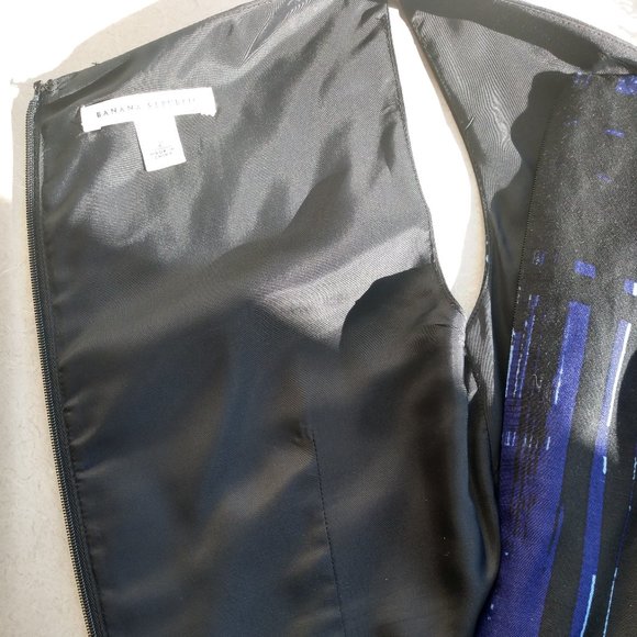 Sophisticated black and indigo A-Line dress - Picture 9 of 10